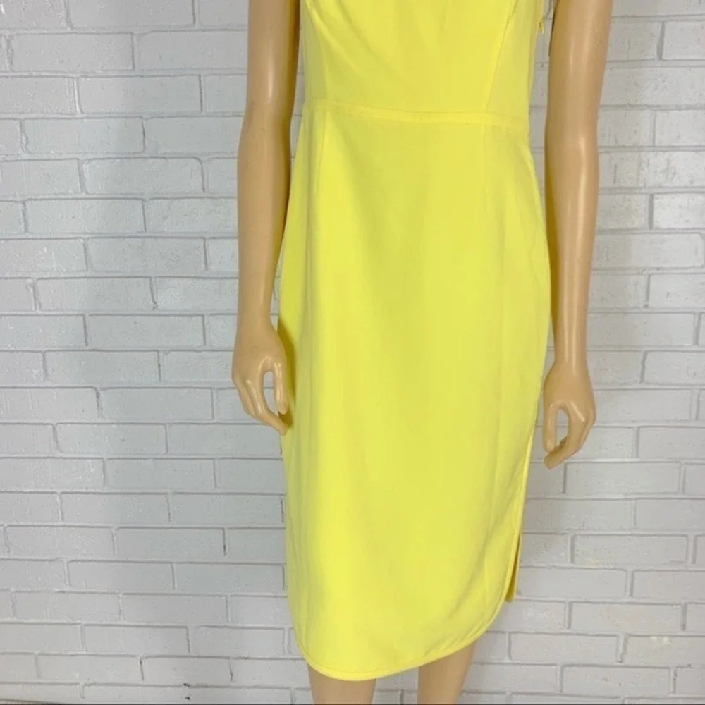Tory Burch Yellow Portia Beaded V-Neck Sleeveless Sheath Dress NWT Sz 4